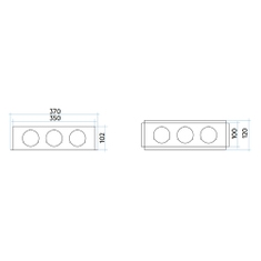 Immagine di Irsap Plenum terminale MULTI 3 attacchi L.350 H.100 cm, per montaggio con griglie QUADRA, portata 90 m³/h TLZPLE03510M0