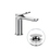 Immagine di Gessi VIA MERAVIGLI miscelatore monocomando H.15 cm per lavabo, con scarico Stop&Go e flessibili, finitura cromo 56051#031