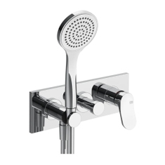 Immagine di Gessi VIA MERAVIGLI miscelatore doccia a parete, a 2 vie, con doccetta, senza corpo incasso, prima uscita doccetta, finitura cromo 56040#031