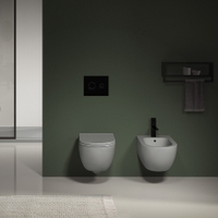 Immagine di Cielo ENJOY set completo sanitari sospesi vaso rimless, sedile a discesa rallentata, bidet monoforo con troppopieno, colore brina finitura opaco EJVSKBR+CPVEJNEWFBR+EJBSBR