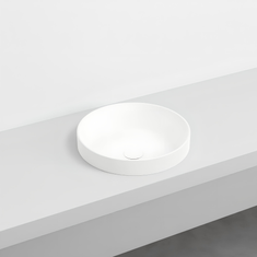 Immagine di Cielo ENJOY lavabo semincasso rotondo Ø 40 cm, senza foro per rubinetteria e senza troppopieno, colore bianco finitura lucido EJLASIT