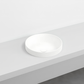 Immagine di Cielo ENJOY lavabo semincasso rotondo Ø 40 cm, senza foro per rubinetteria e senza troppopieno, colore bianco finitura lucido EJLASIT