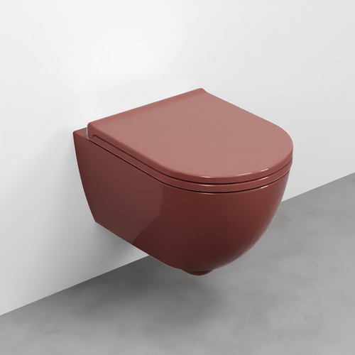 Immagine di Cielo ENJOY vaso sospeso, senza brida e senza sedile, completo di fissaggi, colore corallo finitura lucido EJVSKCO