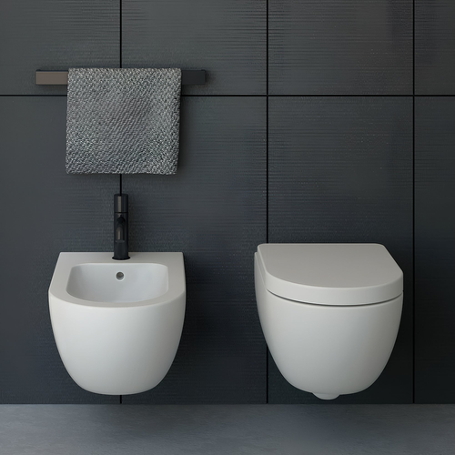 Immagine di Cielo ENJOY bidet sospeso monoforo, con troppopieno, completo di fissaggio, colore bianco finitura lucido EJBS