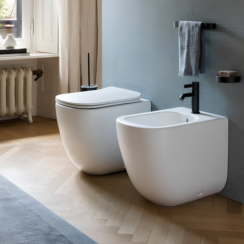 Immagine di Cielo ERA bidet a pavimento monoforo, con troppopieno, completo di fissaggio, colore bianco finitura lucido ERBI