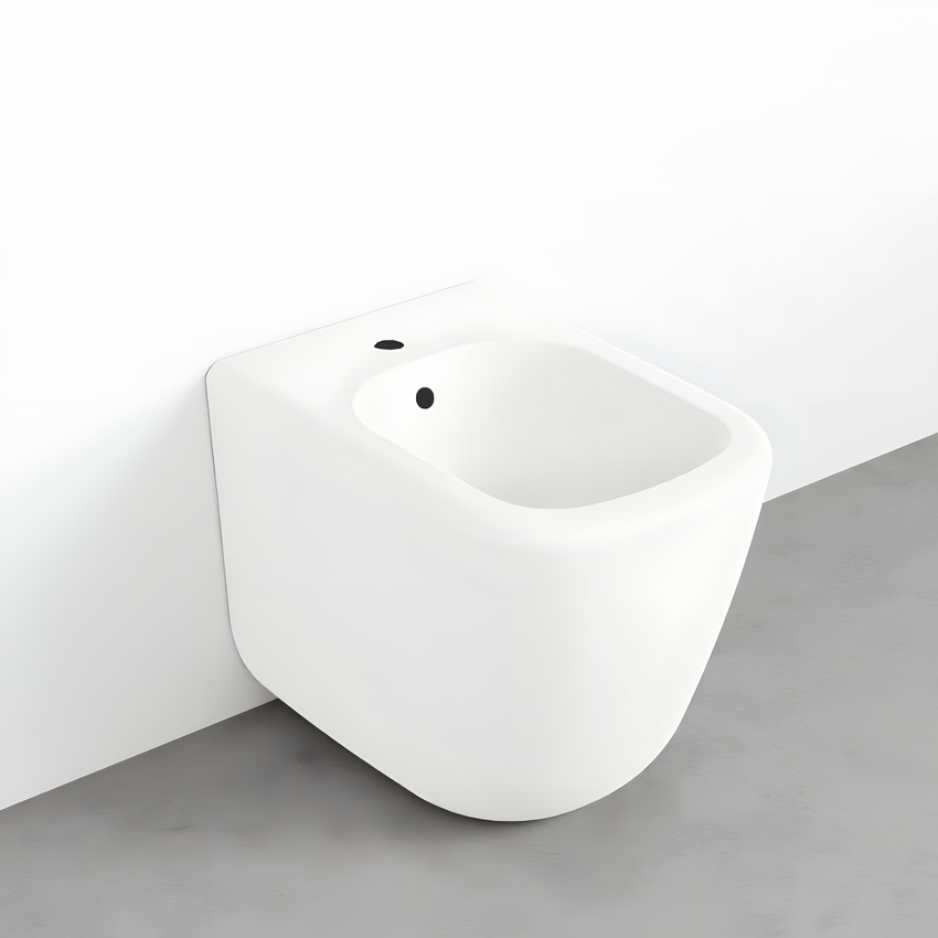 Immagine di Cielo ERA bidet a pavimento monoforo, con troppopieno, completo di fissaggio, colore talco finitura opaco ERBITL