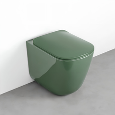 Immagine di Cielo ERA vaso a pavimento, senza brida e senza sedile, con scarico a parete, completo di fissaggi, colore alga finitura lucido ERVAKAL