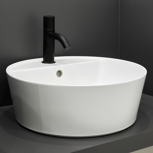 Immagine di Cielo ERA HANDY lavabo rotondo Ø 45 cm, con foro per rubinetteria e troppopieno, colore bianco finitura lucido HALAT45