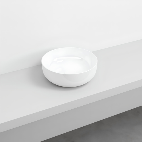 Immagine di Cielo ERA bacinella tonda Ø 40 cm, senza foro per rubinetteria e senza troppopieno, colore bianco finitura lucido BAERA40