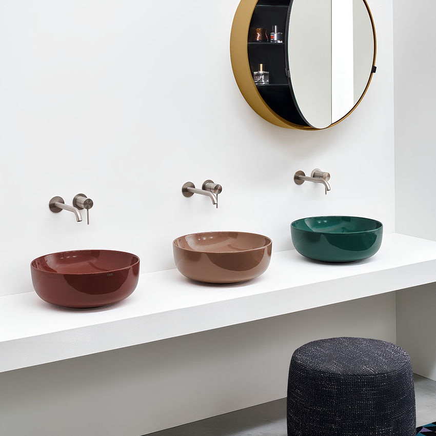 Immagine di Cielo ERA bacinella tonda Ø 40 cm, senza foro per rubinetteria e senza troppopieno, colore bianco finitura lucido BAERA40