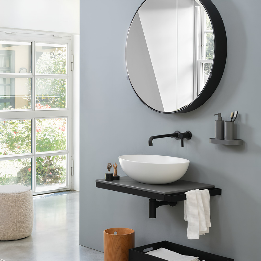 Immagine di Cielo ERA ECO SMALL bacinella ovale L.58 cm, senza foro per rubinetteria e senza troppopieno, colore bianco finitura lucido BAECO58