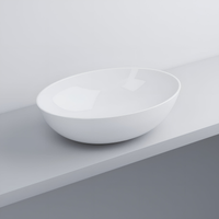 Immagine di Cielo ERA ECO SMALL bacinella ovale L.58 cm, senza foro per rubinetteria e senza troppopieno, colore bianco finitura lucido BAECO58