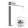 Gessi INVERSO DIAMANTATO miscelatore lavabo alto H.32 cm, con piletta Stop&Go e flessibili, finitura cromo 73653#031