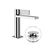 Immagine di Gessi INVERSO RIGATO miscelatore lavabo H.18 cm, con piletta Stop&Go e flessibili, finitura cromo 73551#031