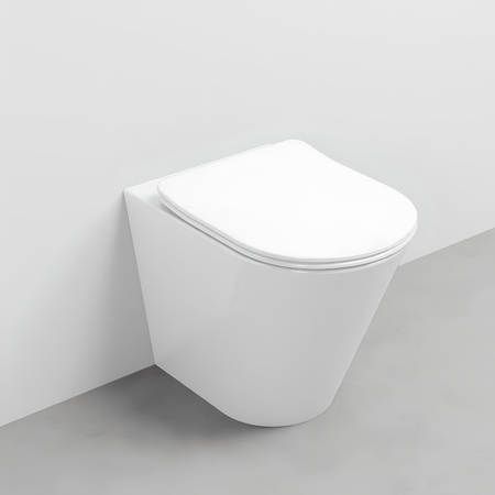 Immagine di Cielo MARE vaso a pavimento, senza brida e senza sedile, con scarico a parete, completo di fissaggi, colore bianco finitura lucido MRVAK