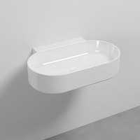 Immagine di Cielo MARE lavabo sospeso ovale L.70 cm, senza foro per rubinetteria, senza troppopieno, colore bianco finitura lucido MRLS70SF