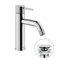 Immagine di Nobili RESPIRO miscelatore monocomando H.20 cm per lavabo, con scarico push 1 1/4”, finitura cromo RS131118/2CR