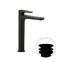 Immagine di Nobili YOYO miscelatore monocomando lavabo H.27.5 P.17.1 cm, con scarico push 1 1/4” e limitatore di portata, colore mora finitura opaco YO126128/2BM