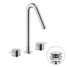 Immagine di Nobili RESPIRO batteria 3 fori per lavabo, con scarico push 1 1/4", finitura cromo RS131211/2CR