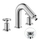 Nobili SOLE batteria 3 fori per bidet, con scarico push, finitura inox spazzolato SO130215/2IX