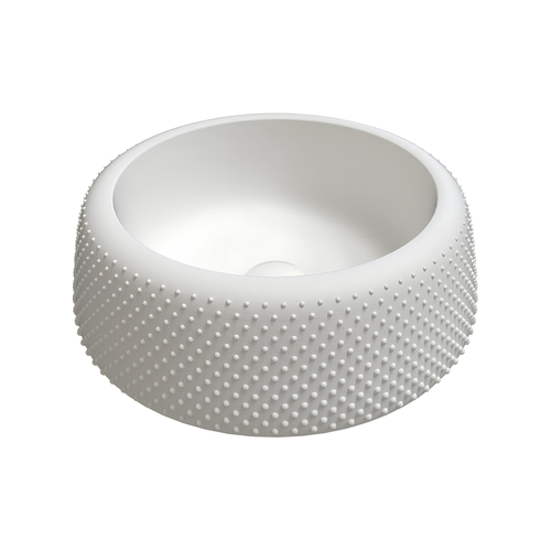 Immagine di Flaminia FALALA lavabo rotondo da appoggio Ø 46 cm, senza bordo per rubinetteria e troppopieno, colore bianco latte finitura opaco FA46ALAT