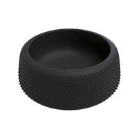 Immagine di Flaminia FALALA lavabo rotondo da appoggio Ø 46 cm, senza bordo per rubinetteria e troppopieno, colore carbone finitura opaco FA46ACAR