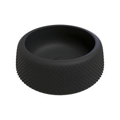 Immagine di Flaminia FALALA lavabo rotondo da appoggio Ø 46 cm, senza bordo per rubinetteria e troppopieno, colore carbone finitura opaco FA46ACAR