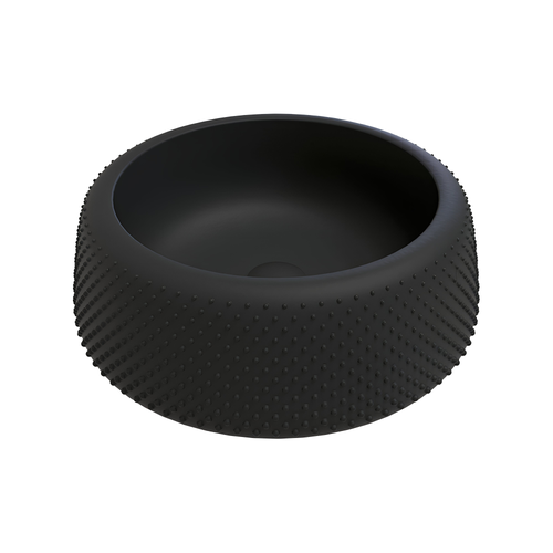 Immagine di Flaminia FALALA lavabo rotondo da appoggio Ø 46 cm, senza bordo per rubinetteria e troppopieno, colore carbone finitura opaco FA46ACAR