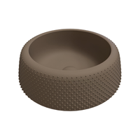 Immagine di Flaminia FALALA lavabo rotondo da appoggio Ø 46 cm, senza bordo per rubinetteria e troppopieno, colore fango finitura opaco FA46AFAN