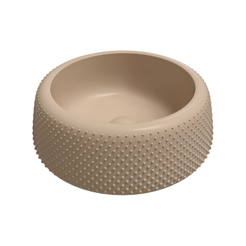 Immagine di Flaminia FALALA lavabo rotondo da appoggio Ø 46 cm, senza bordo per rubinetteria e troppopieno, colore argilla finitura opaco FA46AARG