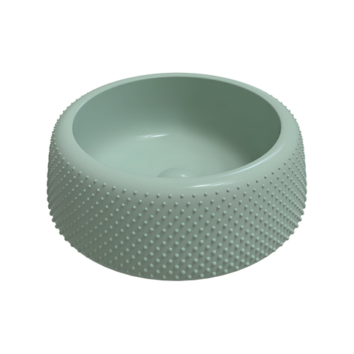 Immagine di Flaminia FALALA lavabo rotondo da appoggio Ø 46 cm, senza bordo per rubinetteria e troppopieno, colore menta finitura opaco FA46AME