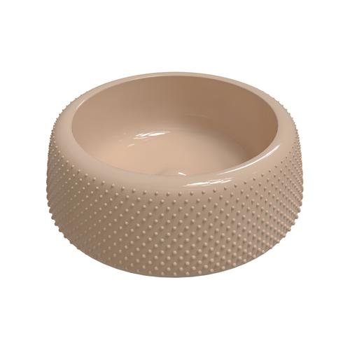 Immagine di Flaminia FALALA lavabo rotondo da appoggio Ø 46 cm, senza bordo per rubinetteria e troppopieno, colore avana finitura lucido FA46AAV