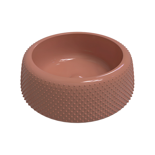 Immagine di Flaminia FALALA lavabo rotondo da appoggio Ø 46 cm, senza bordo per rubinetteria e troppopieno, colore terracotta finitura lucido FA46ATC