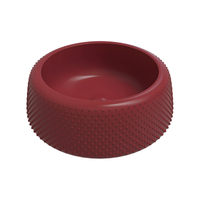 Immagine di Flaminia FALALA lavabo rotondo da appoggio Ø 46 cm, senza bordo per rubinetteria e troppopieno, colore rosso rubens finitura lucido FA46ARRU