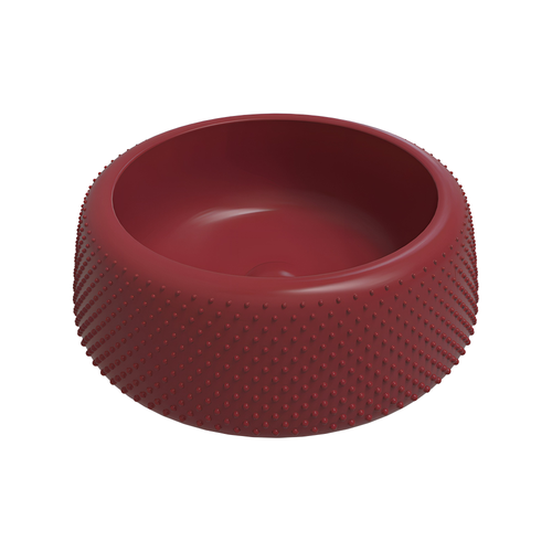 Immagine di Flaminia FALALA lavabo rotondo da appoggio Ø 46 cm, senza bordo per rubinetteria e troppopieno, colore rosso rubens finitura lucido FA46ARRU