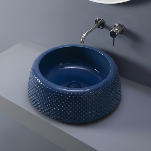 Immagine di Flaminia FALALA lavabo rotondo da appoggio Ø 46 cm, senza bordo per rubinetteria e troppopieno, colore topazio finitura lucido FA46ATOP