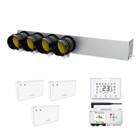 Immagine di Tecnosystemi PROAIR PACK RF AMBRA 4L kit per gestione multi-zona, con plenum in lamiera coibentata, 1 cronotermostato discovery 3X, 3 sonde ambiente LEM 3X RF e centralina Polaris 5X, serranda Ø 20 cm GAD400421