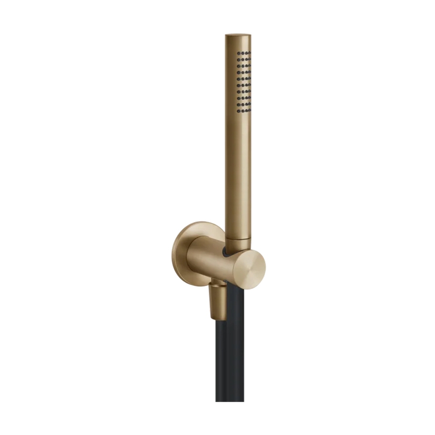 Immagine di Gessi 316 SHOWER set doccia con presa acqua, doccetta anticalcare e flessibile 150 cm, finitura warm bronze brushed PVD 54023#726