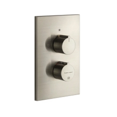Immagine di Gessi SHOWER miscelatore termostatico a 2 uscite, senza corpo incasso, finitura finox brushed nickel 38794#149