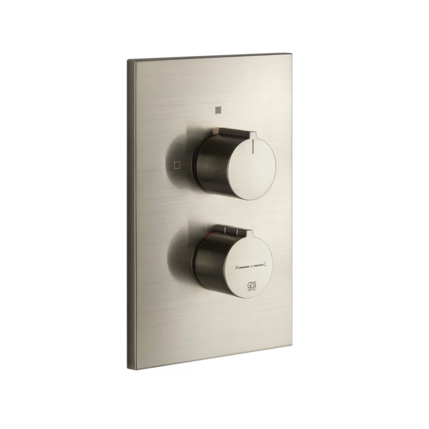 Immagine di Gessi SHOWER miscelatore termostatico a 2 uscite, senza corpo incasso, finitura finox brushed nickel 38794#149