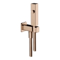 Immagine di Gessi RETTANGOLO scopino a getto d'acqua a parete, con attacco da 1/2", finitura copper PVD 33823#030