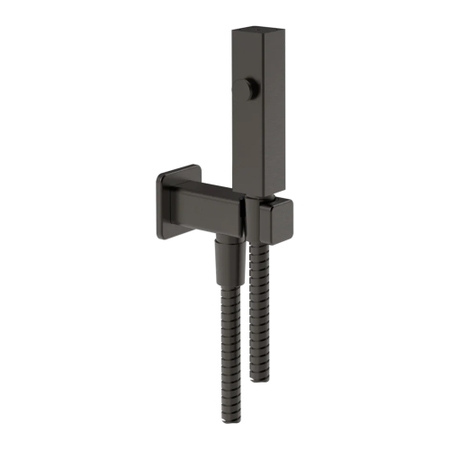 Immagine di Gessi RETTANGOLO scopino a getto d'acqua a parete, con attacco da 1/2", finitura black metal brushed PVD 33823#707