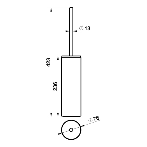 Immagine di Gessi ACCESSORIES porta scopino nero, da appoggio, finitura cromo 63744#031