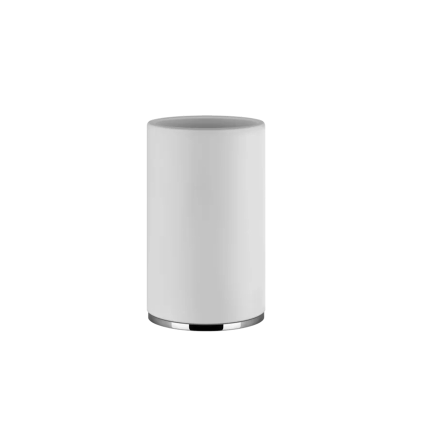 Immagine di Gessi TONDO ACCESSORIES porta bicchiere d'appoggio colore bianco, finitura cromo 58531#031