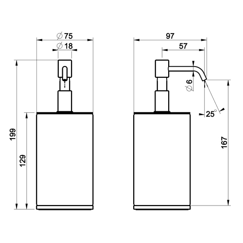 Immagine di Gessi ACCESSORIES dispenser sapone d'appoggio colore nero, finitura cromo 66438#031