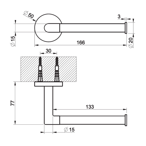 Immagine di Gessi ACCESSORIES porta rotolo a parete, finitura cromo 63655#031