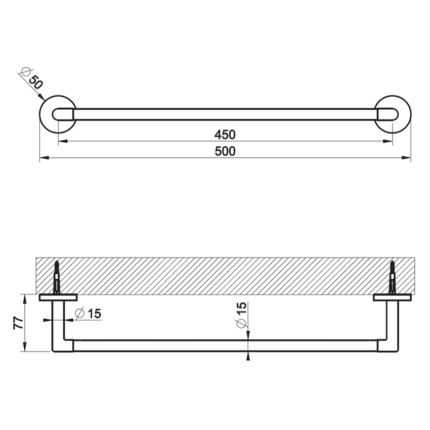 Immagine di Gessi ACCESSORIES porta salvietta L.45 cm, finitura cromo 63700#031