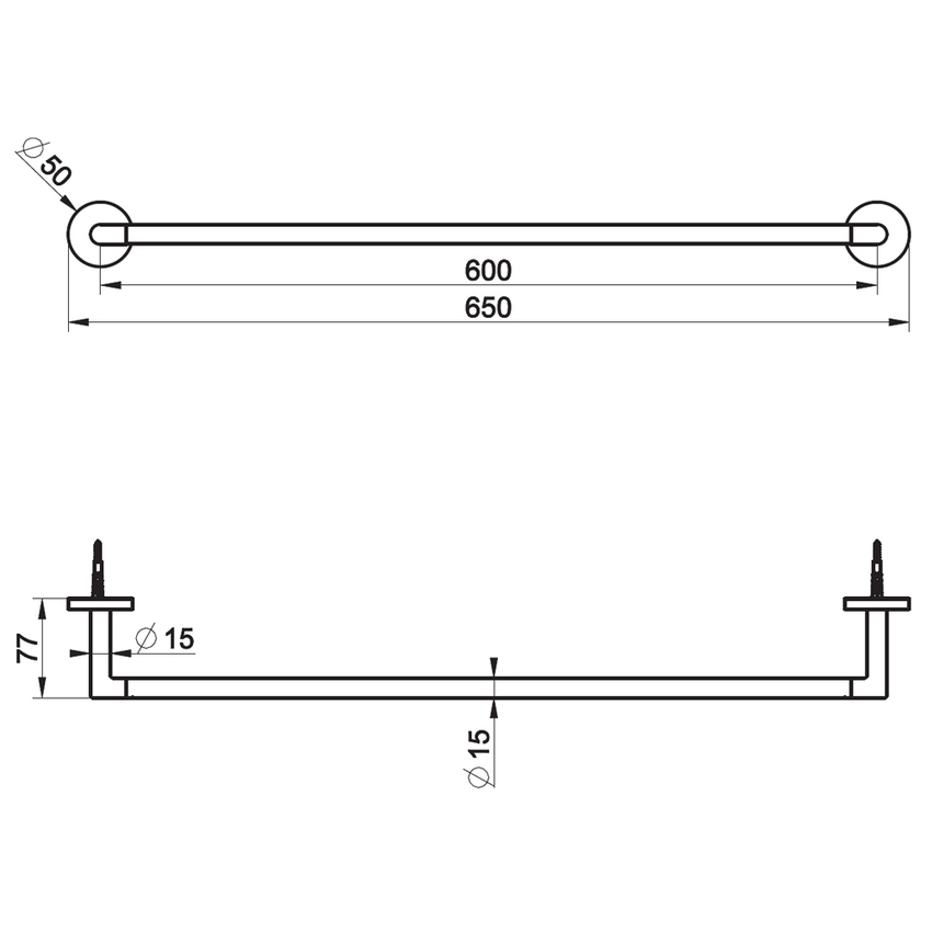 Immagine di Gessi ACCESSORIES porta salvietta L.60 cm, finitura cromo 63703#031