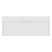 Immagine di Ideal Standard ULTRA FLAT S I.LIFE piatto doccia rettangolare L.170 P.70 cm, antiscivolo e con scarico nascosto sul lato lungo, in IdealSolid+, effetto pietra, colore bianco finitura opaco T5244FR
