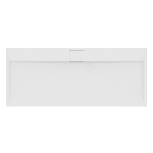 Immagine di Ideal Standard ULTRA FLAT S I.LIFE piatto doccia rettangolare L.170 P.70 cm, antiscivolo e con scarico nascosto sul lato lungo, in IdealSolid+, effetto pietra, colore bianco finitura opaco T5244FR
